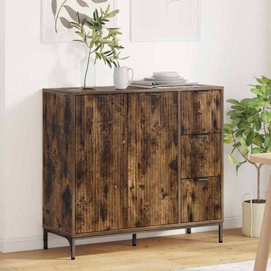 Credenza Rovere fumo 89.5 x 33 x 82 cm Legno multistrato