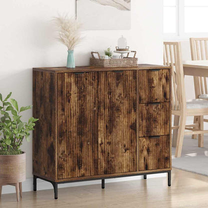 Credenza Rovere fumo 89.5 x 33 x 82 cm Legno multistrato