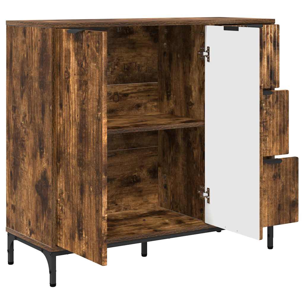 Credenza Rovere fumo 89.5 x 33 x 82 cm Legno multistrato