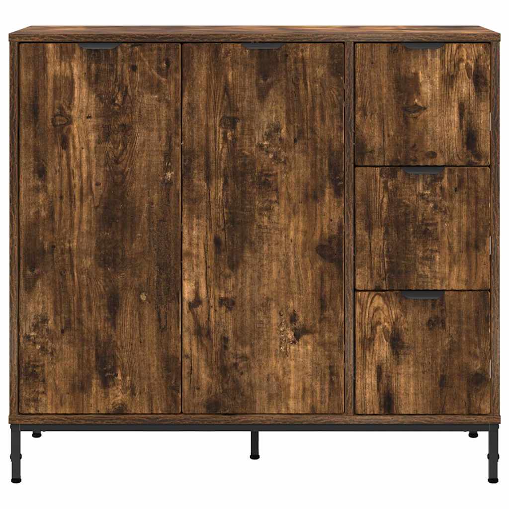 Credenza Rovere fumo 89.5 x 33 x 82 cm Legno multistrato