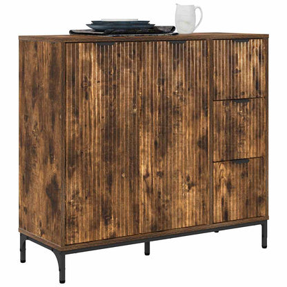 Credenza Rovere fumo 89.5 x 33 x 82 cm Legno multistrato