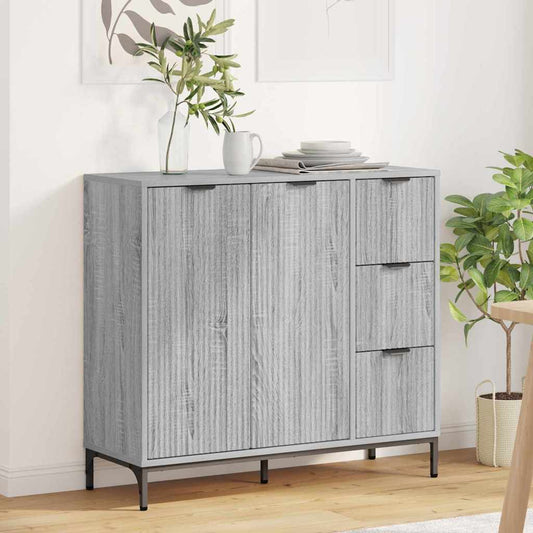 Credenza Grigio sonoma 89.5 x 33 x 82 cm Legno multistrato