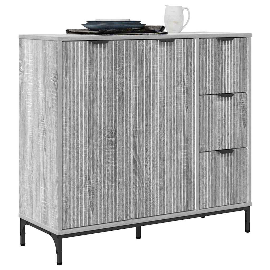 Credenza Grigio sonoma 89.5 x 33 x 82 cm Legno multistrato