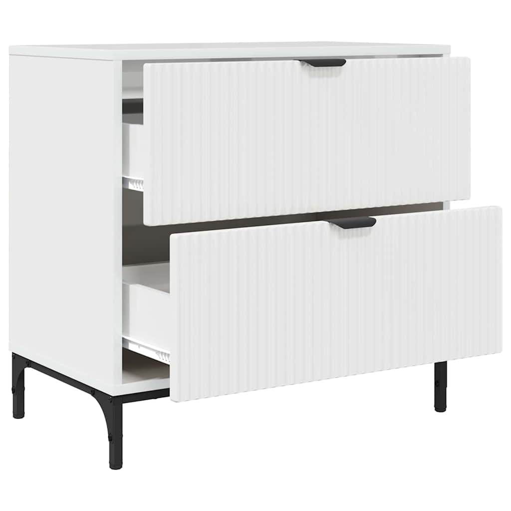 Comodino Bianco lucido 63.5 x 36 x 61 cm Legno multistrato