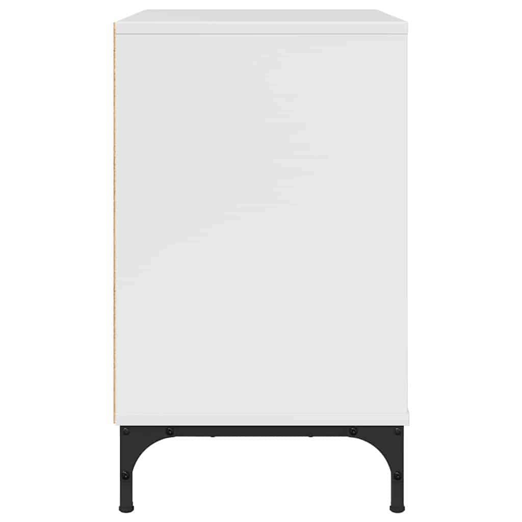 Comodino Bianco lucido 63.5 x 36 x 61 cm Legno multistrato