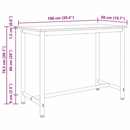 tavolo Rovere Nero 100 x 50 x 76,5 cm | homemem39