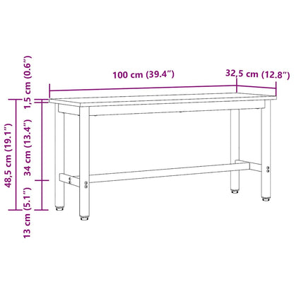 Panchina da pranzo 2 pcs Grigio Sonoma 100 x 32,5 x 48,5 cm | homemem39