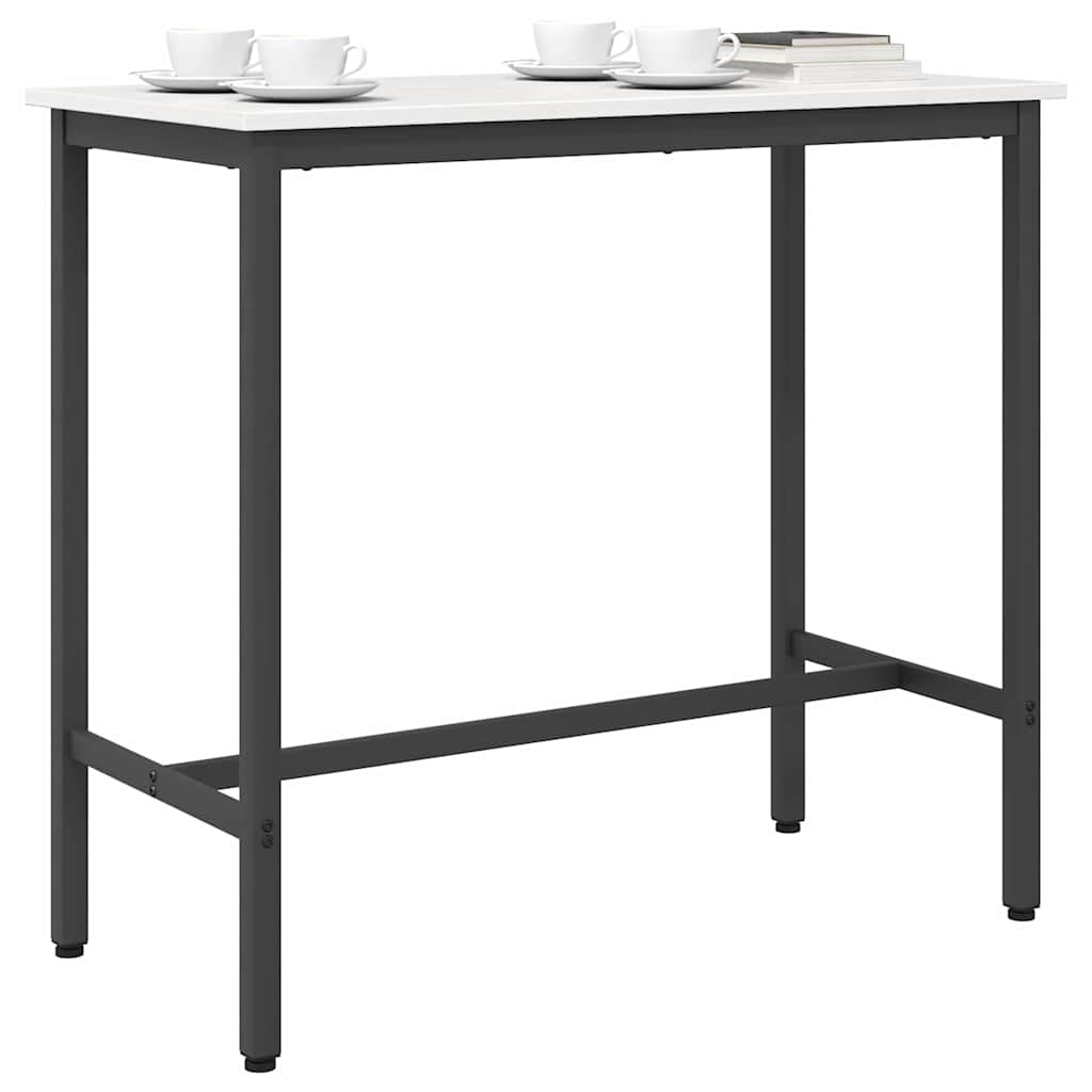 tavolo Bianco 100 x 50 x 91 cm Legno ingegnerizzato e acciaio