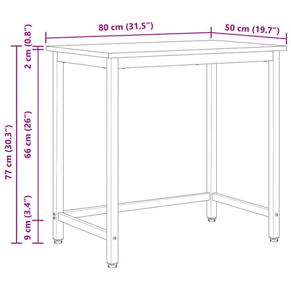 tavolo Naturale 80 x 50 x 77 cm Legno ingegnerizzato e acciaio | homemem39