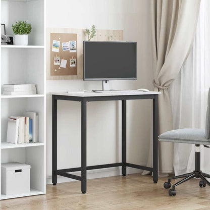 tavolo Bianco 80 x 50 x 77 cm Legno ingegnerizzato e acciaio | homemem39