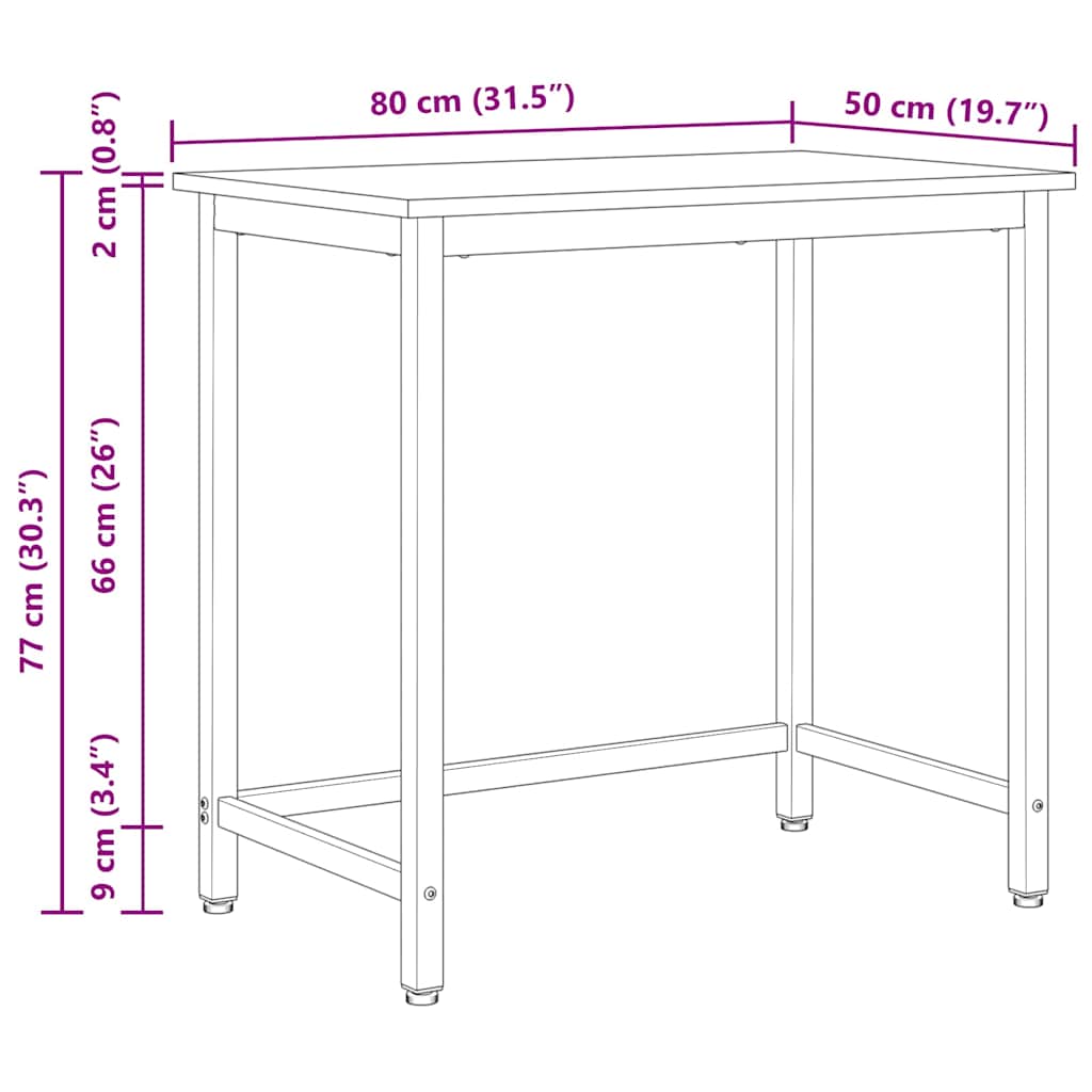 tavolo Bianco 80 x 50 x 77 cm Legno ingegnerizzato e acciaio | homemem39
