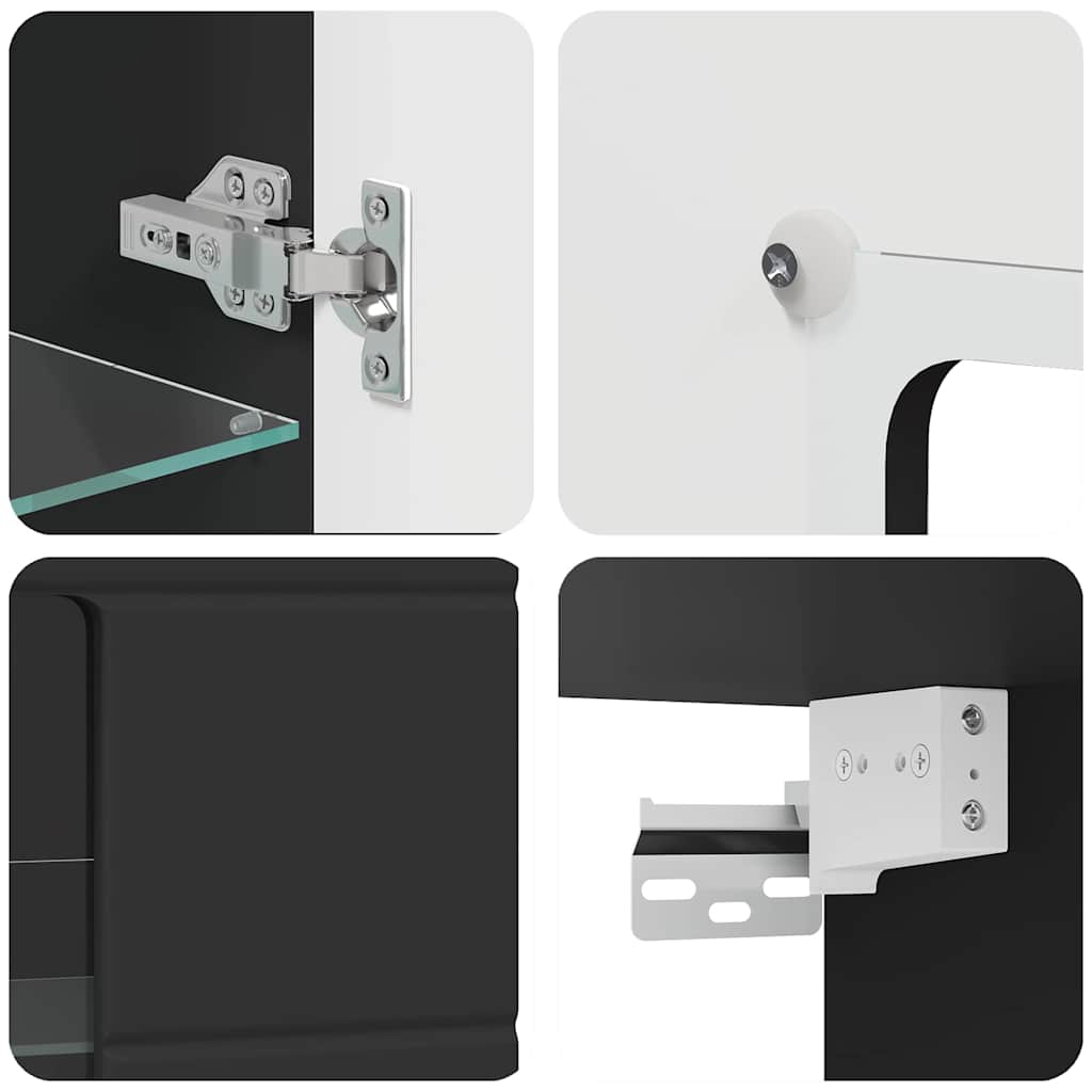 Armadio in Legno Nero 50 x 29 x 100 cm Legno multistrato