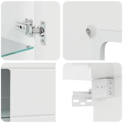 Armadio in Legno Bianco Lucido 50 x 29 x 100 cm