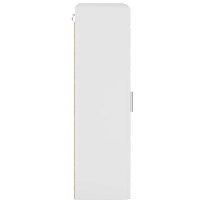 Armadio in Legno Bianco Lucido 50 x 29 x 100 cm