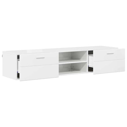 Armadio in Legno con cassetto Bianco Lucido 150 x 39 x 30 cm
