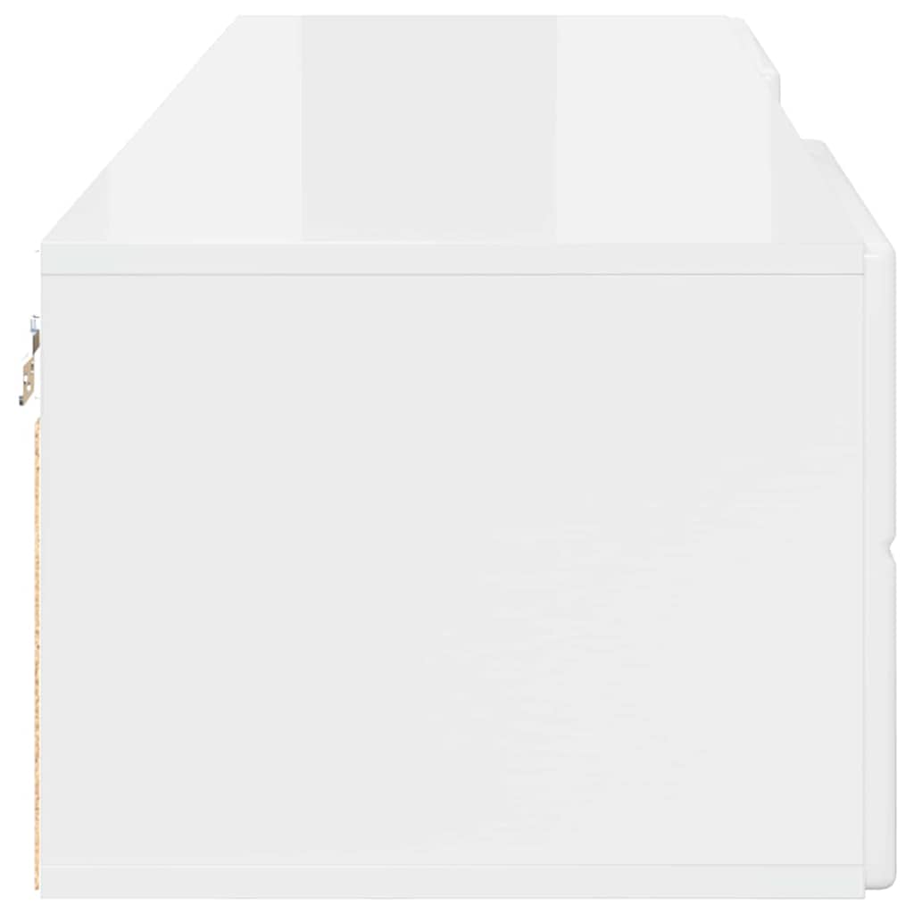 Armadio in Legno con cassetto Bianco Lucido 150 x 39 x 30 cm