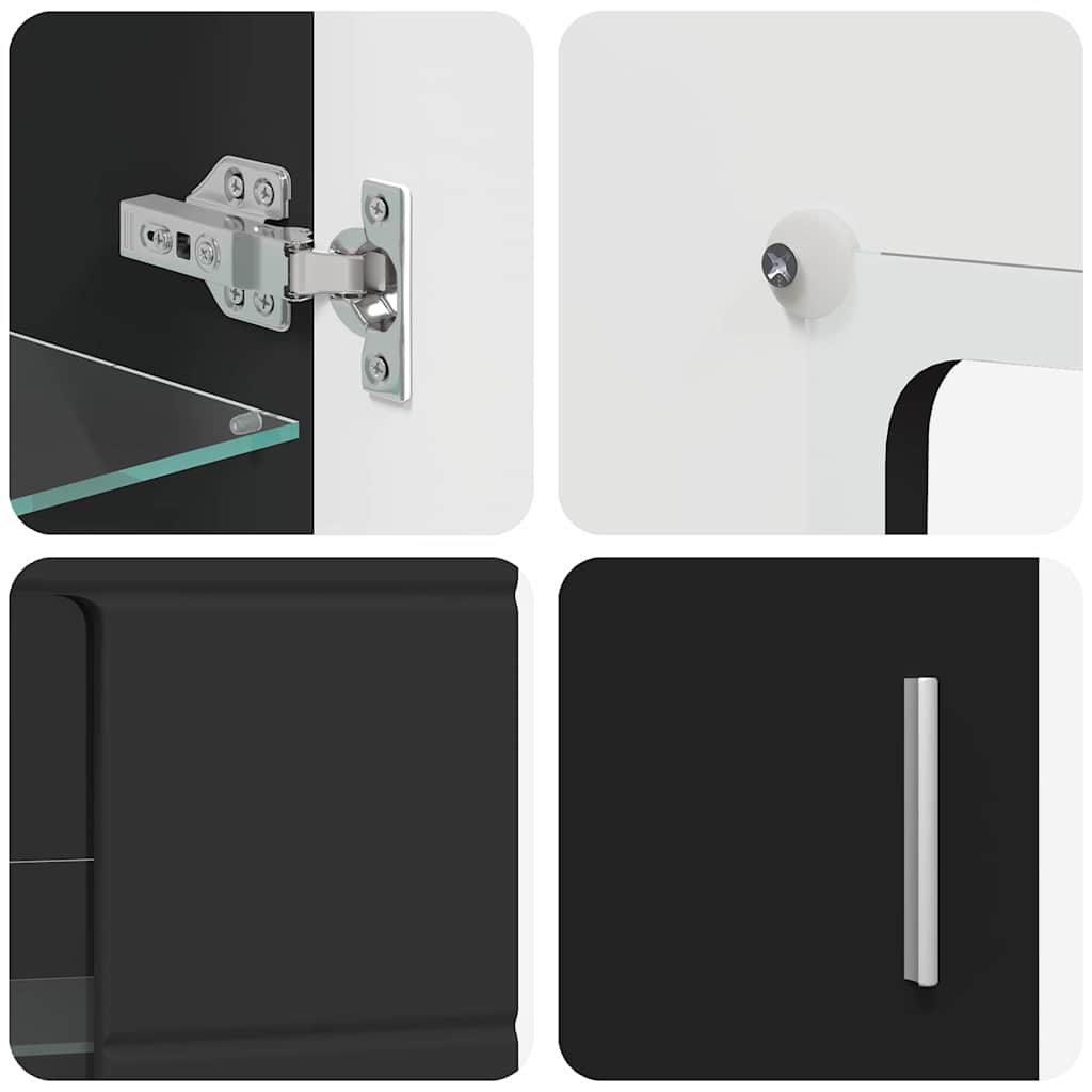 Credenza con porta Nero 55,5 x 29 x 100 cm Legno multistrato