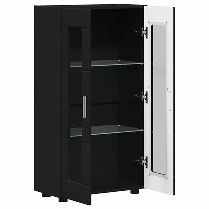 Credenza con porta Nero 55,5 x 29 x 100 cm Legno multistrato