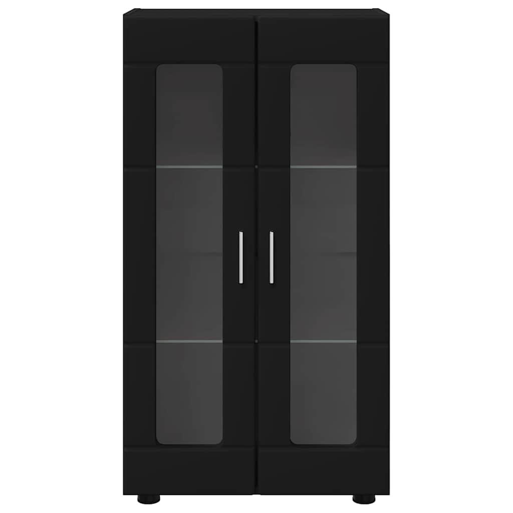 Credenza con porta Nero 55,5 x 29 x 100 cm Legno multistrato