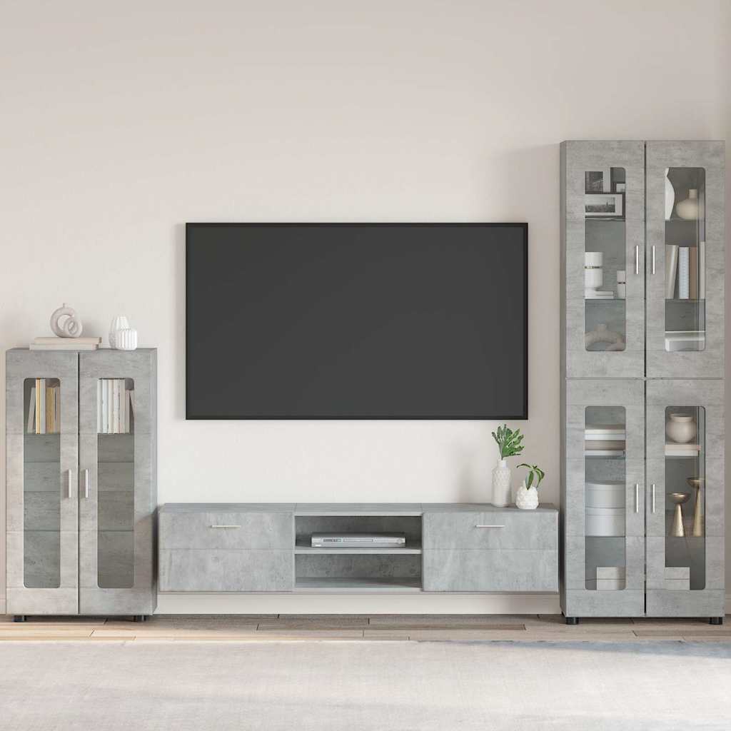 Credenza Grigio cemento 55,5 x 29 x 100 cm Legno multistrato