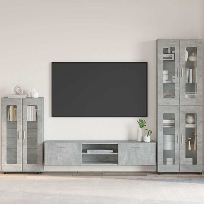 Credenza Grigio cemento 55,5 x 29 x 100 cm Legno multistrato