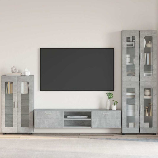 Credenza Grigio cemento 55,5 x 29 x 100 cm Legno multistrato