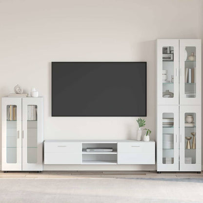 Credenza Bianco Lucido 55,5 x 29 x 100 cm Legno multistrato