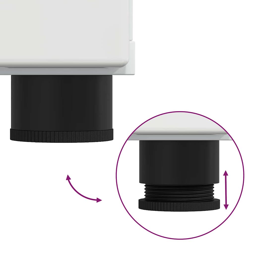 Credenza Bianco Lucido 55,5 x 29 x 100 cm Legno multistrato