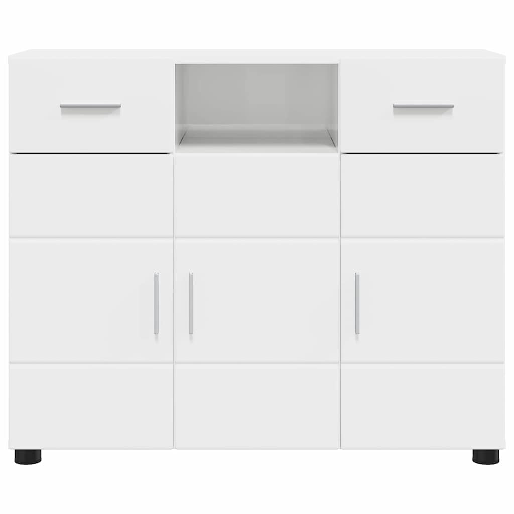 Armadio in Legno con cassetto Bianco Lucido 88,5 x 30,5 x 73 cm