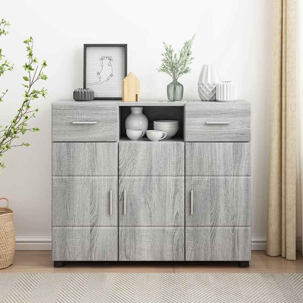 Armadio in Legno con cassetto Grigio Sonoma 88,5 x 30,5 x 73 cm