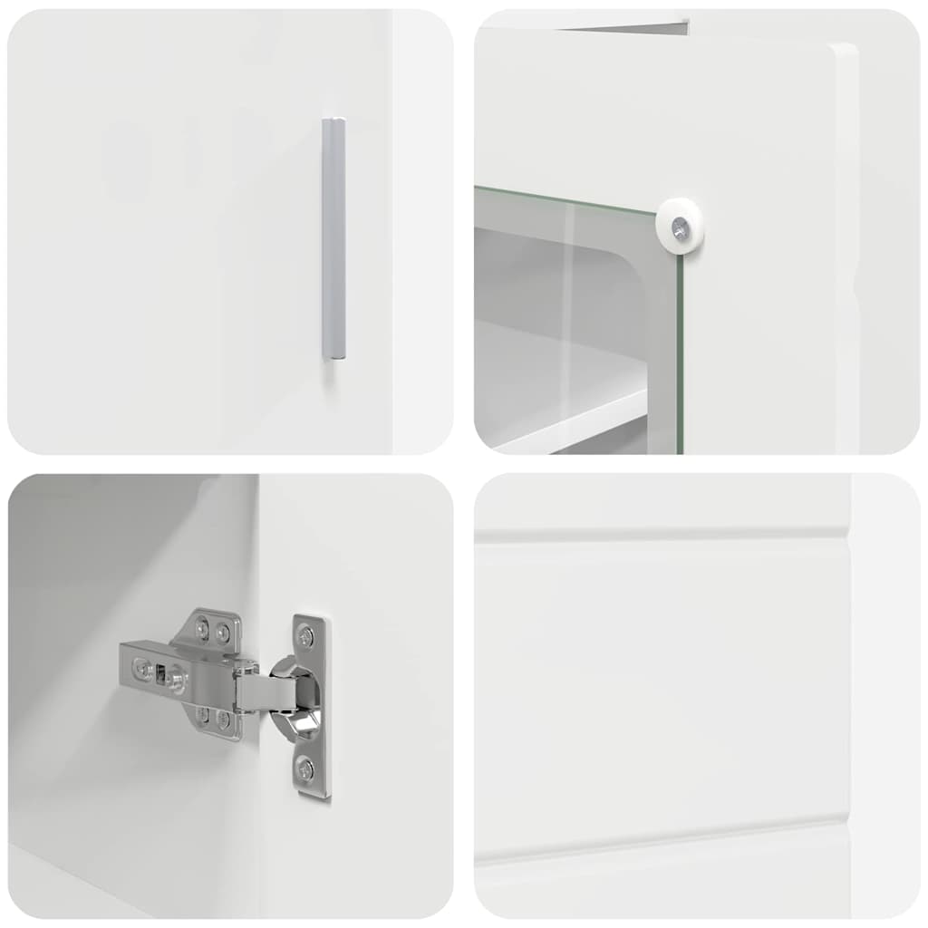 Armadio in Legno Bianco Lucido 88,5 x 30,5 x 73 cm