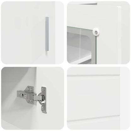 Armadio in Legno Bianco Lucido 88,5 x 30,5 x 73 cm