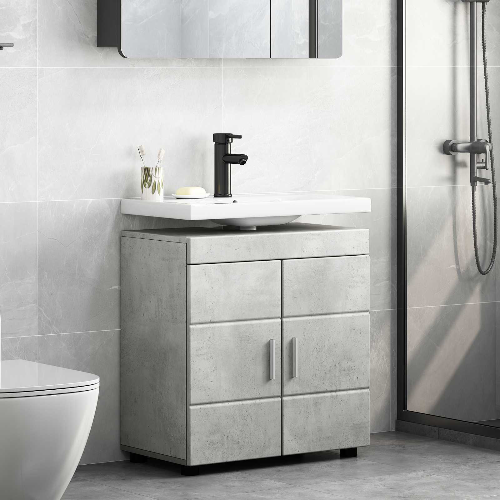 Set di Armadi da Bagno TULUM Grigio cemento 60 x 34 x 63 cm | homemem39