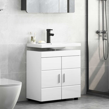 Set di Armadi da Bagno TULUM Bianco Lucido 60 x 34 x 63 cm | homemem39