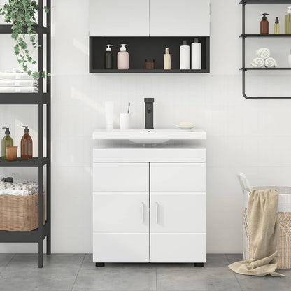 Set di Armadi da Bagno TULUM Bianco Lucido 60 x 34 x 63 cm | homemem39