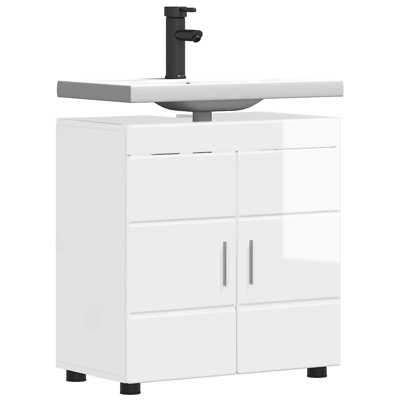 Set di Armadi da Bagno TULUM Bianco Lucido 60 x 34 x 63 cm | homemem39