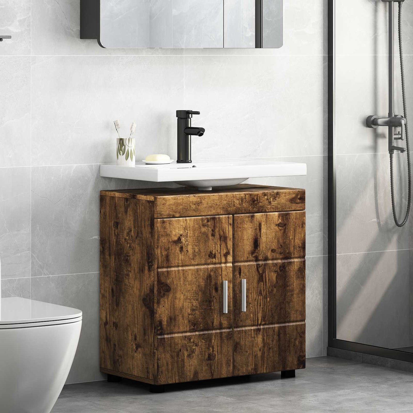 Set di Armadi da Bagno TULUM Rovere fumé 60 x 34 x 63 cm | homemem39