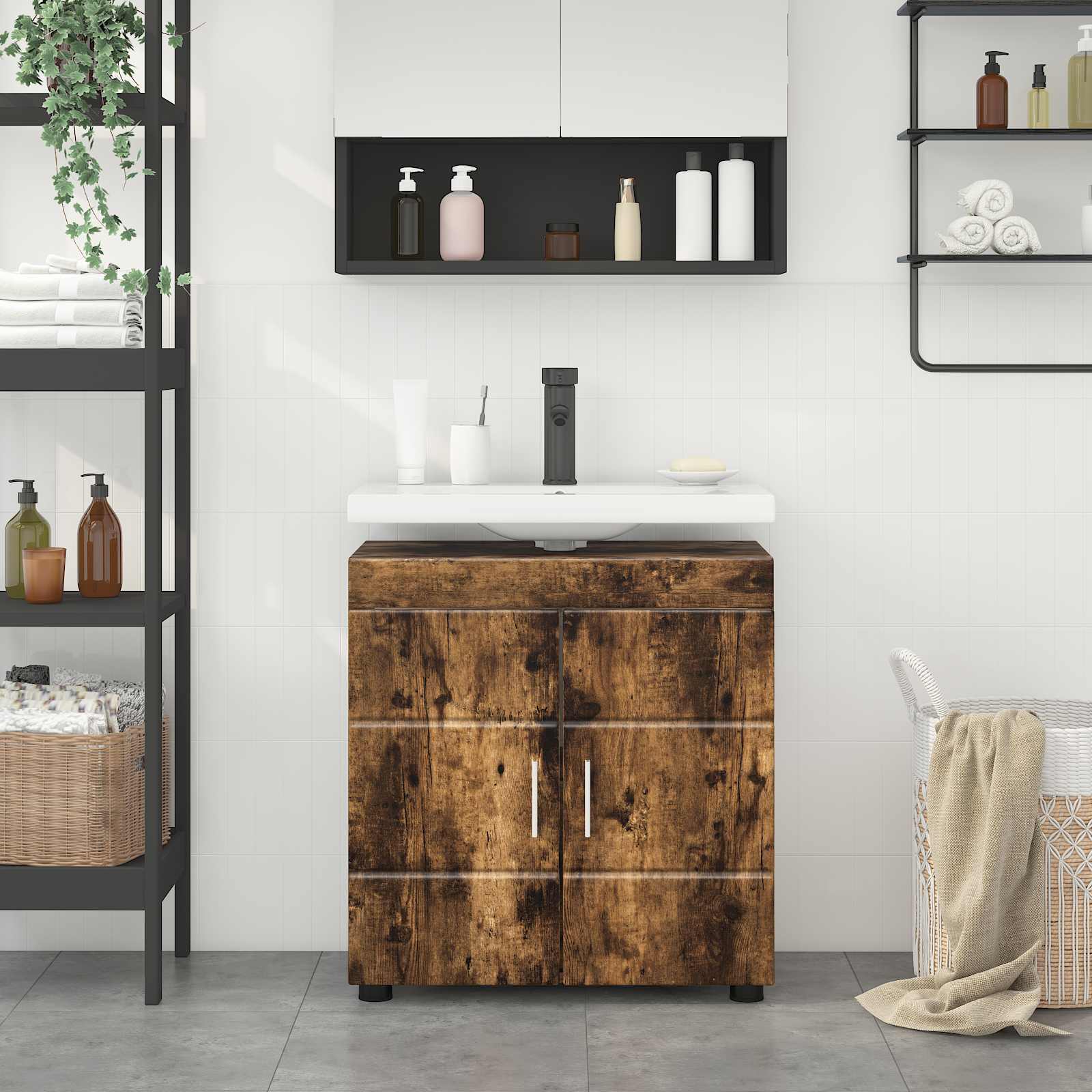 Set di Armadi da Bagno TULUM Rovere fumé 60 x 34 x 63 cm | homemem39