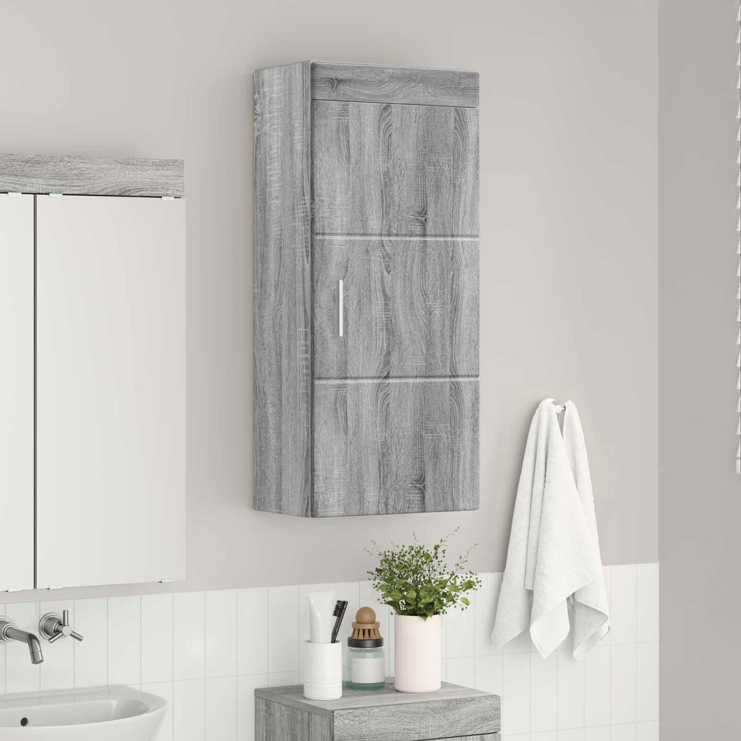 Armadio da bagno a muro TULUM Grigio Sonoma 37 x 24,5 x 86 cm | homemem39