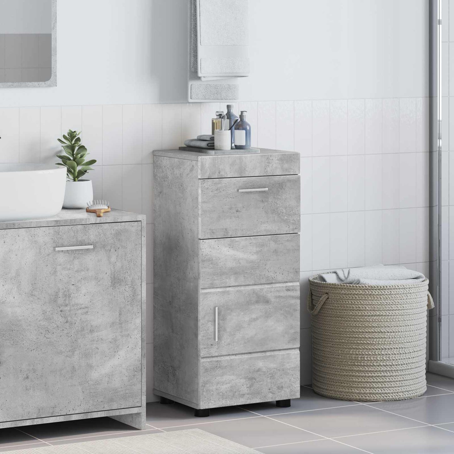 Set di Armadi da Bagno TULUM Grigio cemento 37 x 31,5 x 82 cm