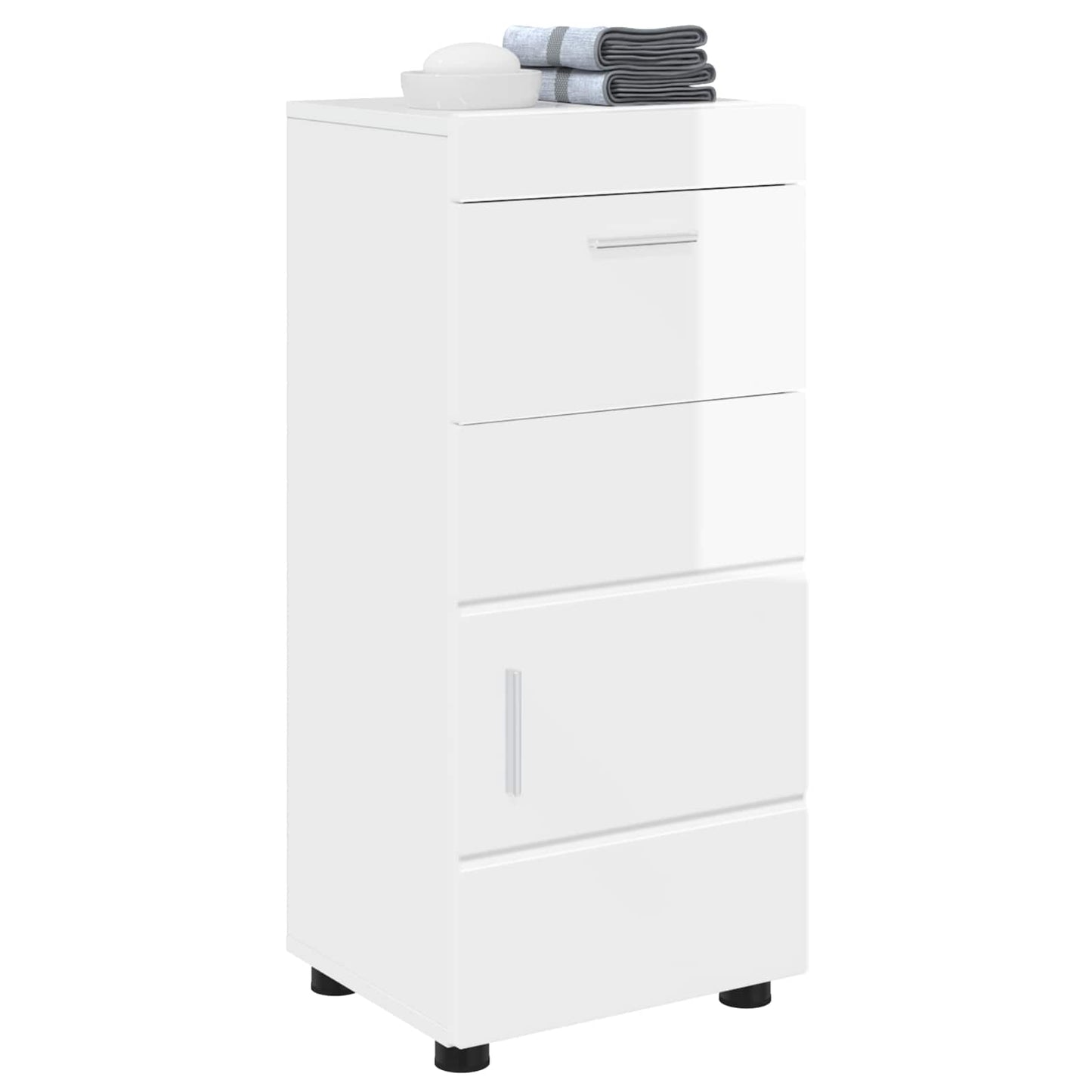 Set di Armadi da Bagno TULUM Bianco Lucido 37 x 31,5 x 82 cm | homemem39