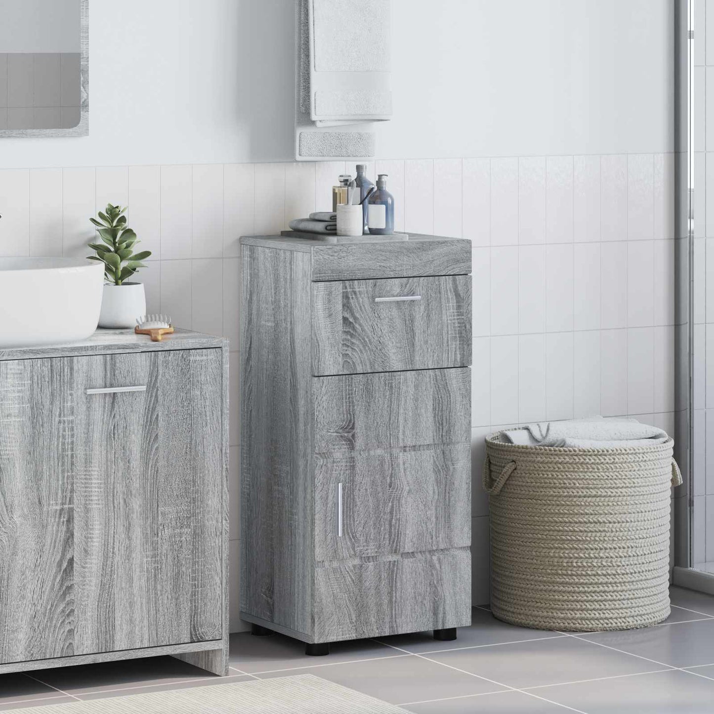 Set di Armadi da Bagno TULUM Grigio Sonoma 37 x 31,5 x 82 cm