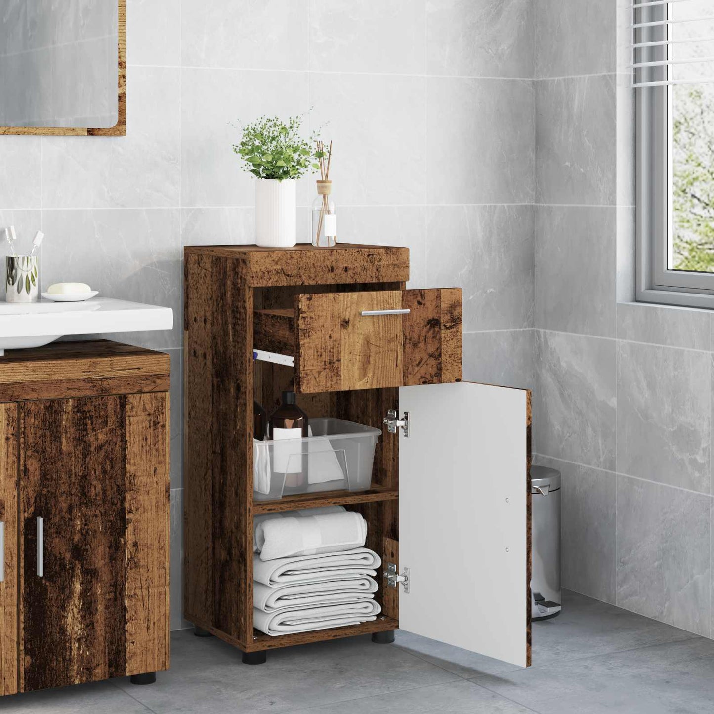 Set di Armadi da Bagno TULUM Legno vecchio 37 x 31,5 x 82 cm | homemem39