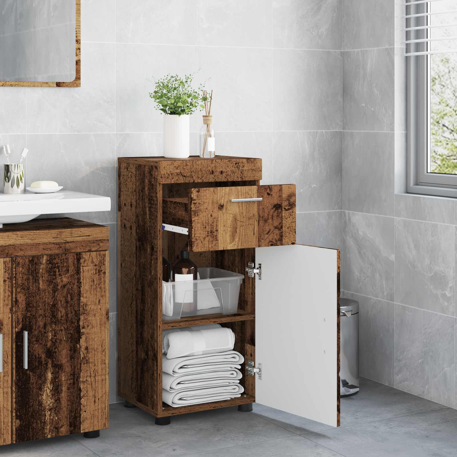 Set di Armadi da Bagno TULUM Legno vecchio 37 x 31,5 x 82 cm | homemem39