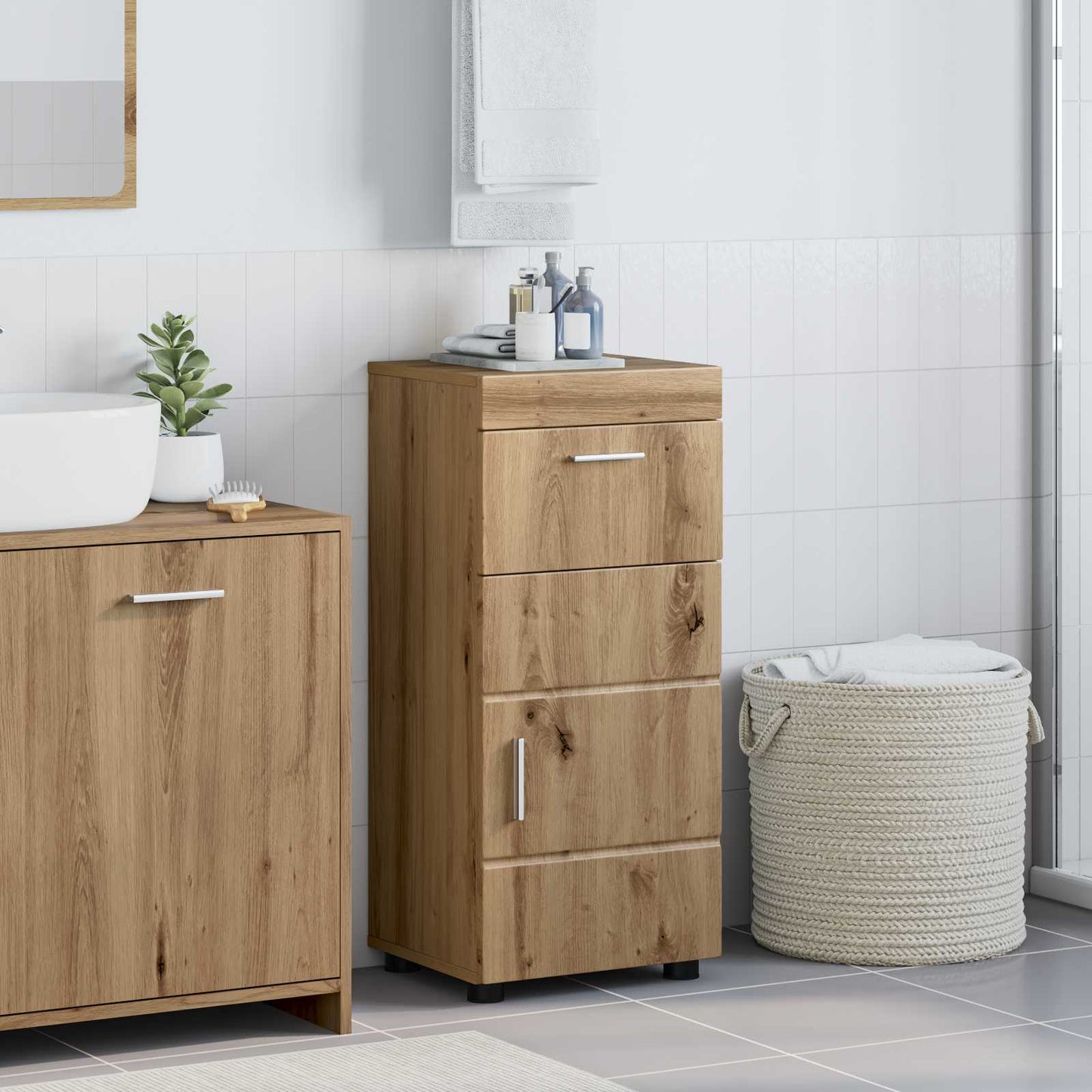 Set di Armadi da Bagno TULUM Rovere artigianale | homemem39