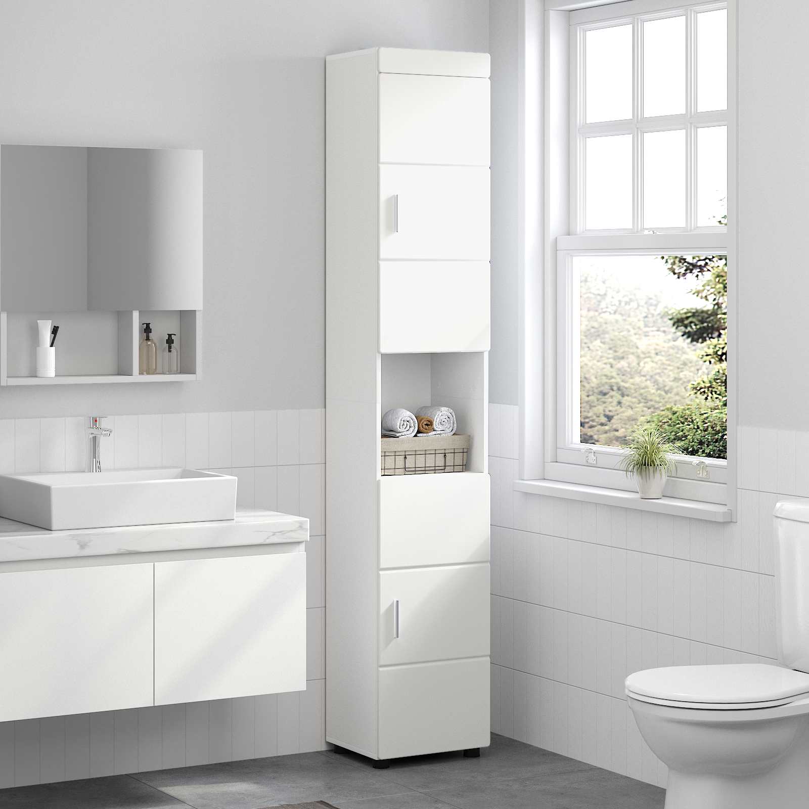 Set di Armadi da Bagno TULUM Bianco 37 x 31,5 x 203 cm | homemem39