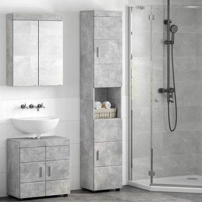 Set di Armadi da Bagno TULUM Grigio cemento 37 x 31,5 x 203 cm | homemem39