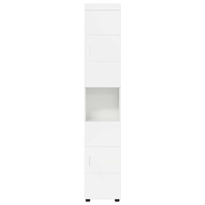 Set di Armadi da Bagno TULUM Bianco Lucido 37 x 31,5 x 203 cm | homemem39