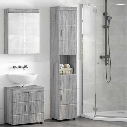 Set di Armadi da Bagno TULUM Grigio Sonoma 37 x 31,5 x 203 cm