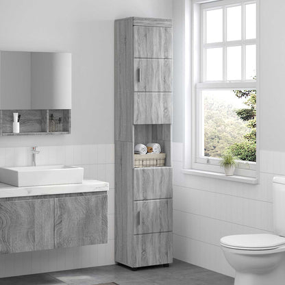 Set di Armadi da Bagno TULUM Grigio Sonoma 37 x 31,5 x 203 cm | homemem39